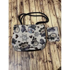 Blair Tapestry Christmas Snowmen Winter Holiday Purse And Wristlet!
